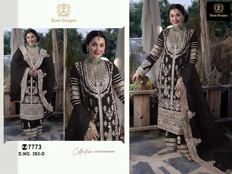 393 A To D By Ziaaz Designs Semi Stitched Pakistani Suits Suppliers in India
